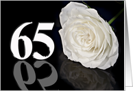 65th Birthday White Rose card