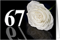 67th Birthday White Rose card