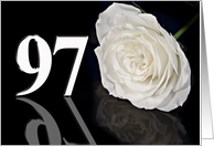 97th Birthday White Rose card