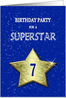 7th Birthday Party Invitation for a Superstar card