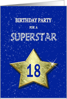 18th Birthday Party Invitation for a Superstar card