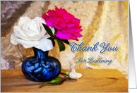Roses in a vase to say thank you for listening card