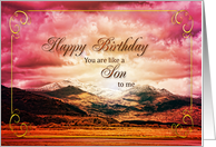 Like a Son Birthday Sunset card