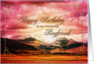 Boyfriend Birthday Sunset on the Mountains card