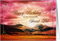 Secret Pal Birthday Sunset on the Mountains card