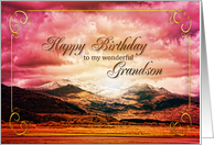Grandson Birthday Sunset on the Mountains card