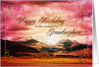 Grandnephew Birthday Sunset on the Mountains card