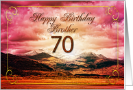 70th Birthday for Brother Sunset on the Mountains card