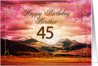 45th Birthday for Brother Sunset on the Mountains card