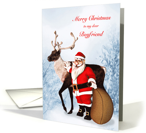 Boyfriend, Santa Claus and a Reindeer Christmas card (854165)