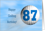 Age 87, Golfing birthday card. card