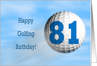 Age 81, Golfing birthday card. card