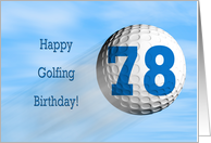 Age 78, Golfing birthday card. card