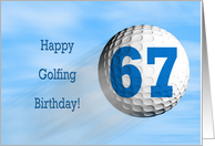 Age 67, Golfing birthday card. card