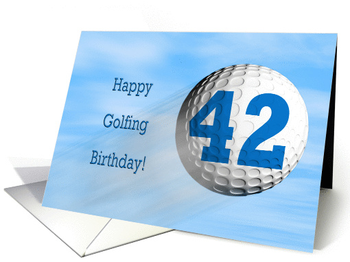 Age 42, Golfing birthday card. card (864586)