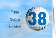 Age 38, Golfing birthday card. card
