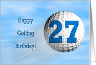 Age 27, Golfing birthday card. card