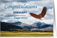 Stewart, Congratulations Eagle Scout, Custom Name card