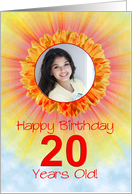 20th Birthday Photo Sunshine Flower card