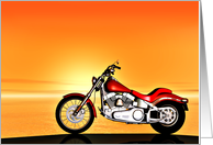 Motorbike in the sunset card