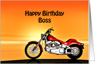Boss, Birthday with a Motorbike in the Sunset card