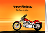 Brother-in-Law, Birthday with a Motorbike in the Sunset card