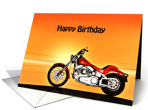 Birthday with a Motorbike in the Sunset card (891689)