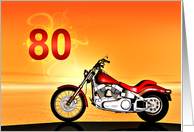 80th Birthday Motorbike card