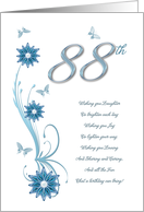 88th Birthday with Flowers and Butterflies card