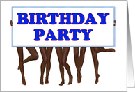 Birthday party invitation with girls and legs card