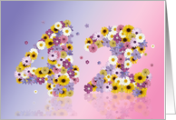 42nd Birthday Flower Numbers card