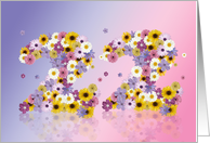22nd Birthday Flower Numbers card