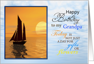 Grandpa Birthday Yatch in the Sunset card