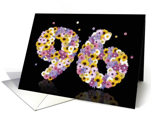96th Birthday Party Invitation Flower Numbers card (917564)