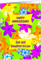 Son & Daughter-in-Law Anniversary Fabulous Flowers card