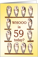 59th Birthday, Curious Owls card