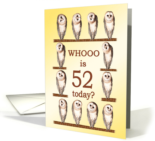 52nd Birthday, Curious Owls card (938107)