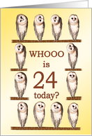 24th Birthday, Curious Owls card