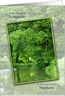 Sympathy loss of Nephew River Scene card