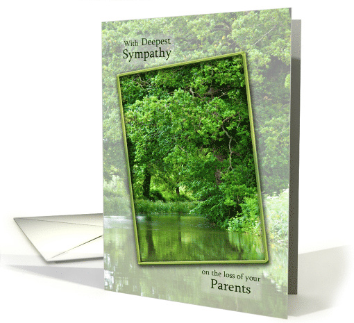 Sympathy loss of Parents River Scene card (939572)