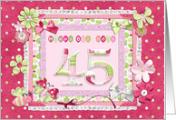 45th Birthday Patchwork Crafts card