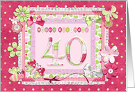 40th Birthday Patchwork Crafts card