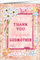 Thank you godmother, flowers and butterflies card