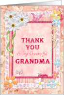 Thank you grandma, flowers and butterflies card