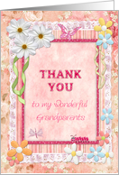 Thank you grandparents, flowers and butterflies card