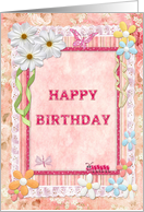 Flowers and butterflies craft look birthday card