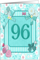96th Birthday Party Invitation Crafted card