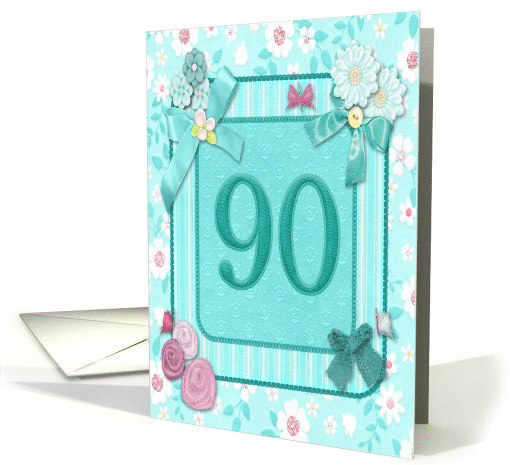 90th Birthday Party Invitation Crafted card (947477)