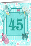45th Birthday Party Invitation Crafted card