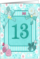13th Birthday Party Invitation Crafted card